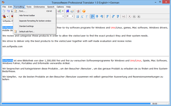 Transsoftware Professional Translator English-German screenshot 4