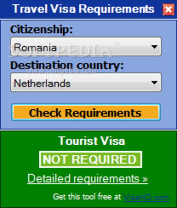 Travel Visa Requirements screenshot