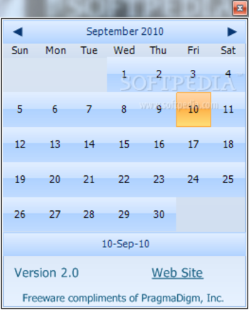 Tray Calendar screenshot