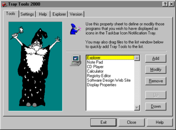 Tray Tools 2000 screenshot