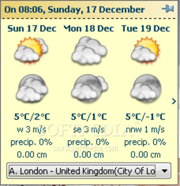 Tray Weather Forecast screenshot