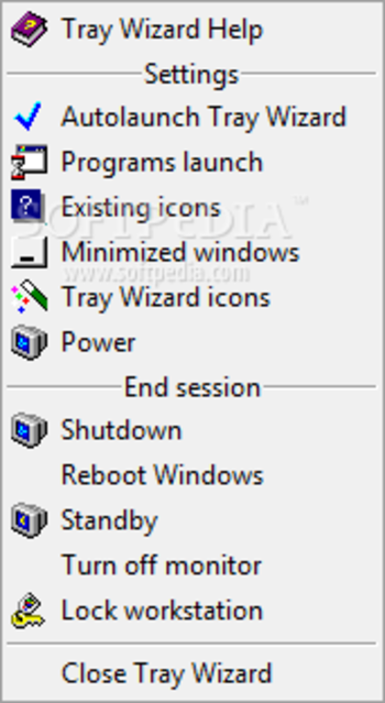 Tray Wizard screenshot