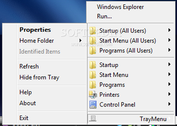 TrayMenu screenshot