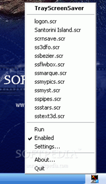 TrayScreenSaver screenshot