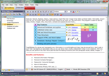 TreeDBNotes screenshot