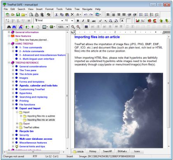 TreePad SAFE screenshot