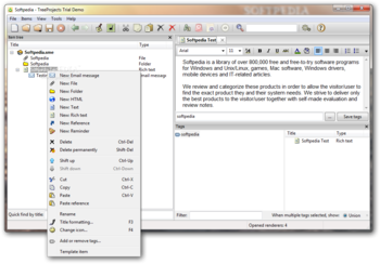 TreeProjects screenshot
