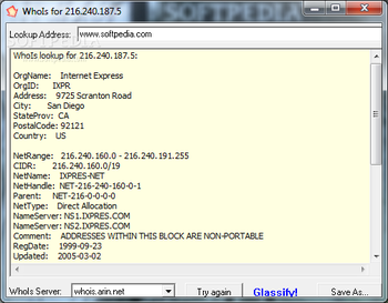 Trellian Traceroute screenshot 2