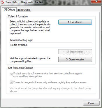 Trend Micro Diagnostic Toolkit screenshot