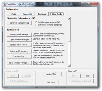 Trend Micro HijackThis Portable screenshot 4