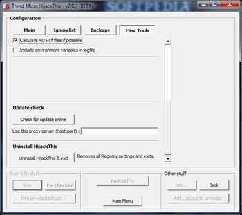 Trend Micro HijackThis screenshot 5