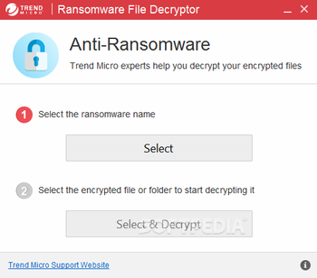 Trend Micro Ransomware File Decryptor screenshot