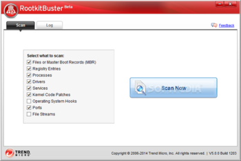 Trend Micro RootkitBuster screenshot