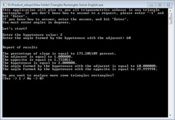 Triangles Rectangles Solver Portable screenshot