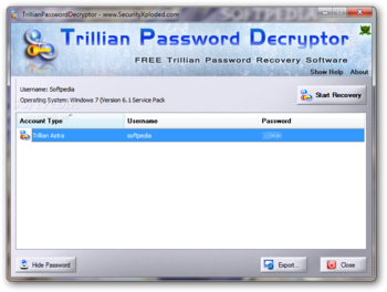 TrillianPasswordDecryptor Portable screenshot