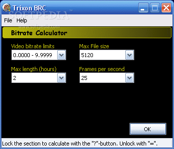 Trixon BRC - Bitrate Calculator screenshot 2