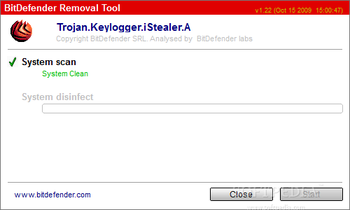 Trojan.Keylogger.IStealer Removal Tool screenshot