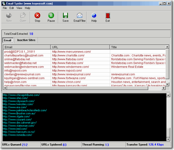 TroyeeSoft Email Spider screenshot