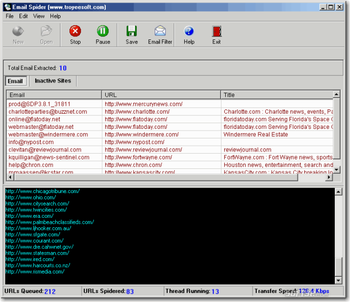 TroyeeSoft Email Spider screenshot 2