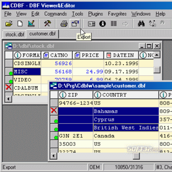 True DBF Editor screenshot 2