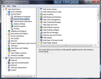 True System Security Tweaker screenshot 3