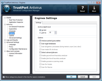 TrustPort Antivirus for Servers 2013 screenshot