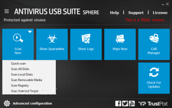 TrustPort Antivirus USB Suite Sphere screenshot 2