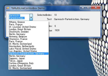TsMultiLineComboBox for Windows Forms screenshot