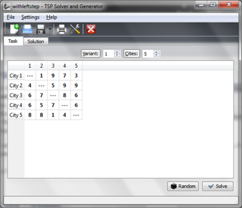 TSP Solver and Generator screenshot