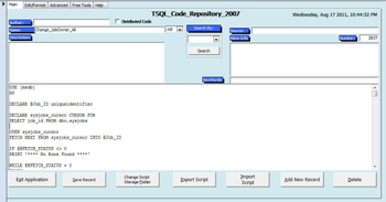 TSQL Code Repository screenshot