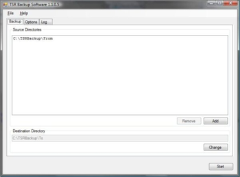 TSR Backup screenshot