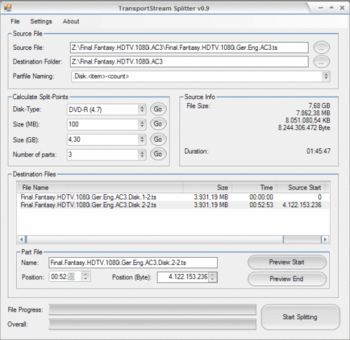 TSSplitter screenshot