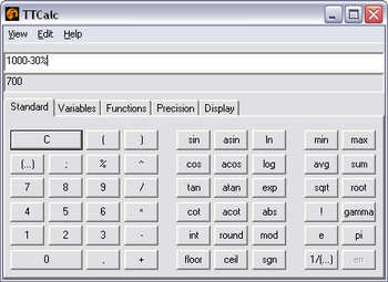 TTCalc screenshot