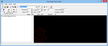 TTFtoDXF screenshot