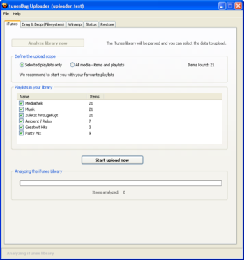 tunesBag Uploader screenshot