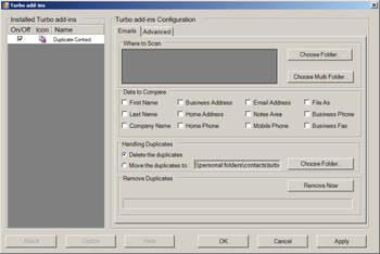 Turbo Add-in For Outlook Duplicate Contact Remover screenshot