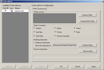 Turbo Add-in For Outlook Duplicate Task Remover screenshot