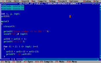 Turbo C++ screenshot