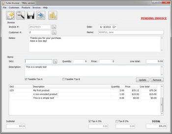 Turbo Invoicer screenshot