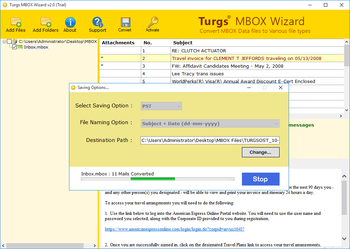 Turgs MBOX Wizard screenshot