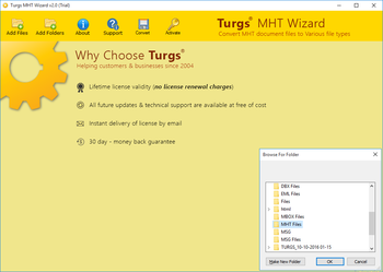 Turgs MHT Wizard screenshot