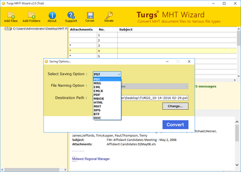 Turgs MHT Wizard screenshot 2