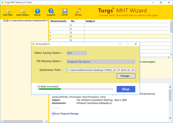 Turgs MHT Wizard screenshot 3