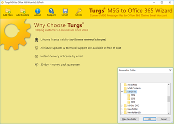 Turgs MSG to Office 365 Wizard screenshot 2