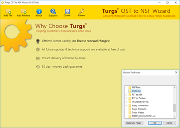 Turgs OST to NSF Wizard screenshot 2