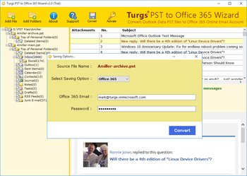 Turgs PST to Office 365 screenshot