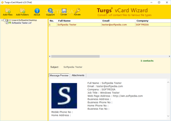 Turgs vCard Wizard screenshot