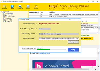 Turgs Zoho Backup Tool screenshot 2