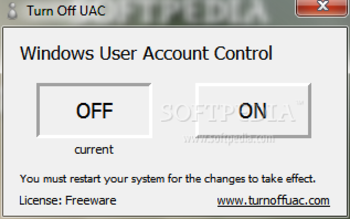 Turn Off UAC screenshot