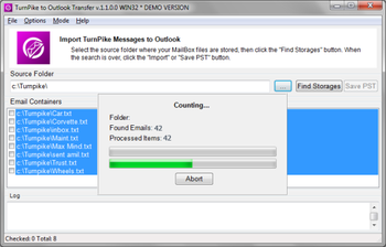 Turnpike to Outlook Transfer screenshot 3